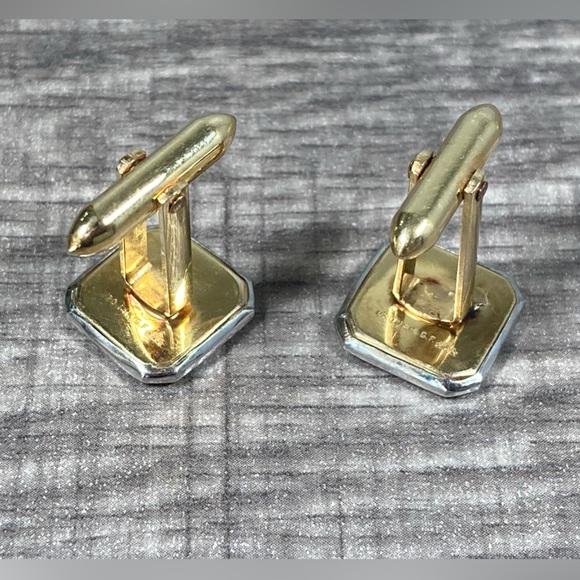 Vintage Abalone 1/20 14K Gold Filled Cuff Links Signed Correct - Picture 6 of 9